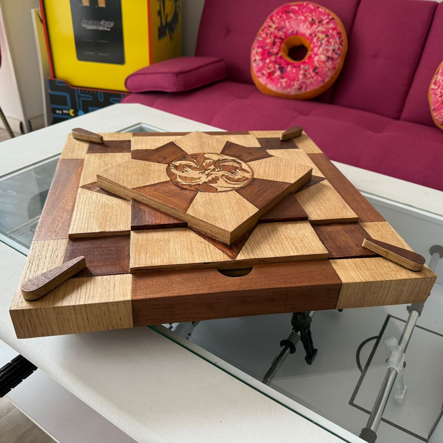 Contenitore in legno porta scacchi